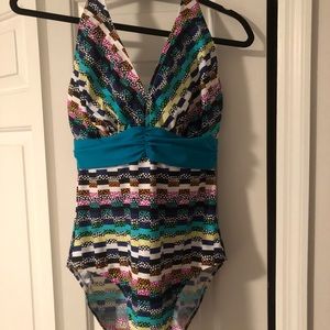 34G figleaves patterned halter bathing suit